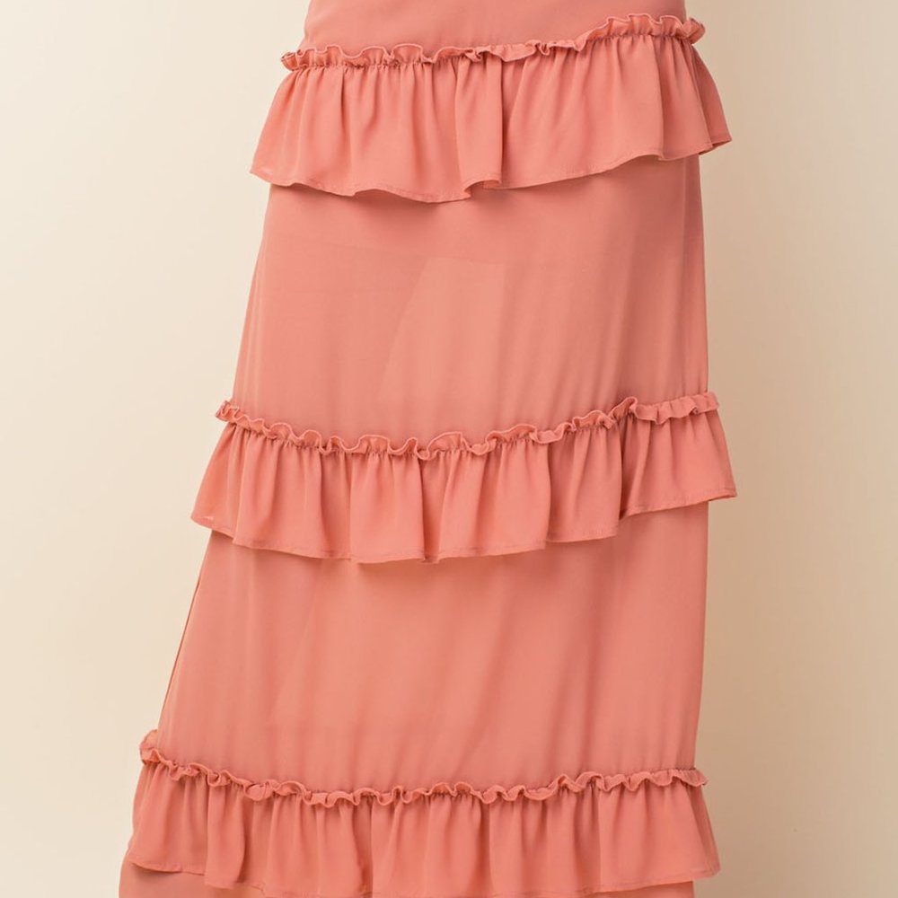Pink Romantic Ruffled Skirt. - Picture 3 of 3